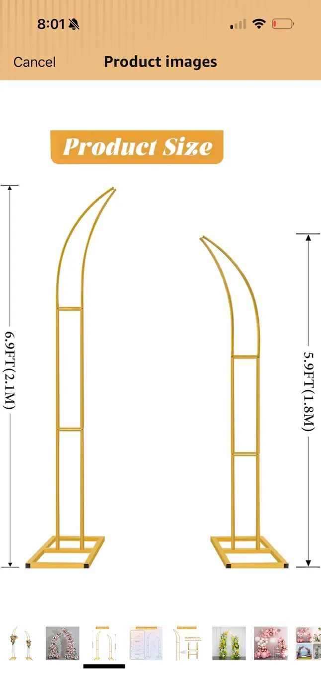 Arched Backdrop Dimension Reference reference image for HD Party Supplies rental planning
