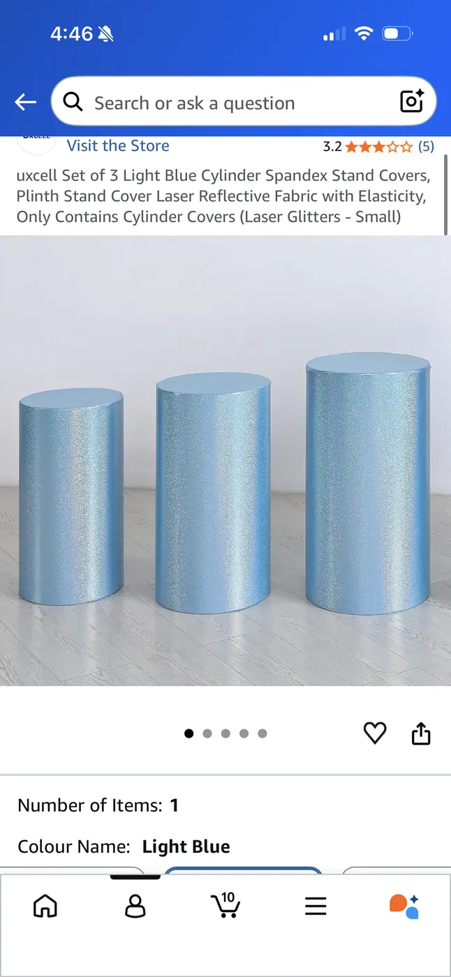 Blue Cylinder Plinth Reference reference image for HD Party Supplies rental planning