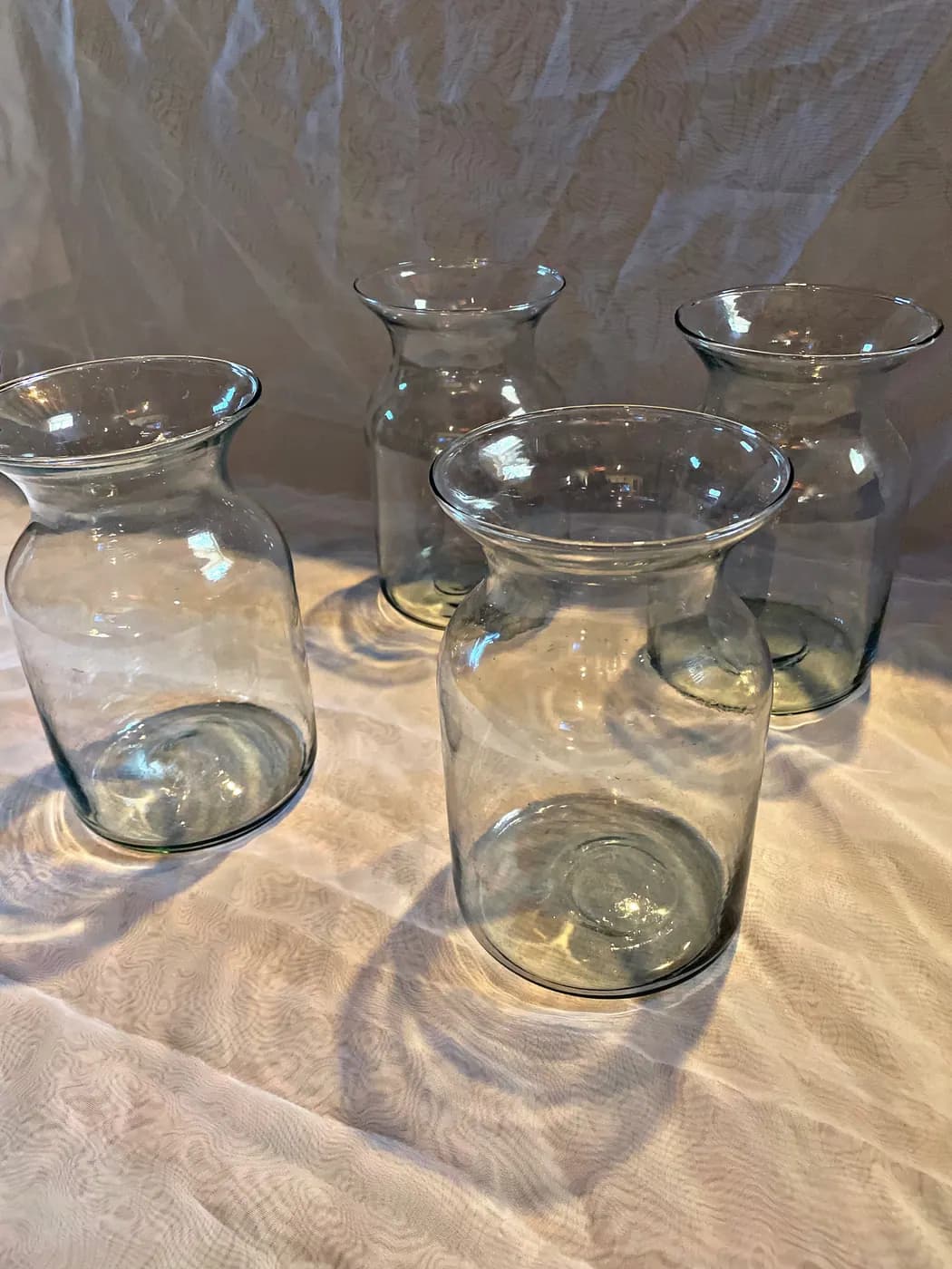 Blue Glass Jar Vases available party rental item from HD Party Supplies