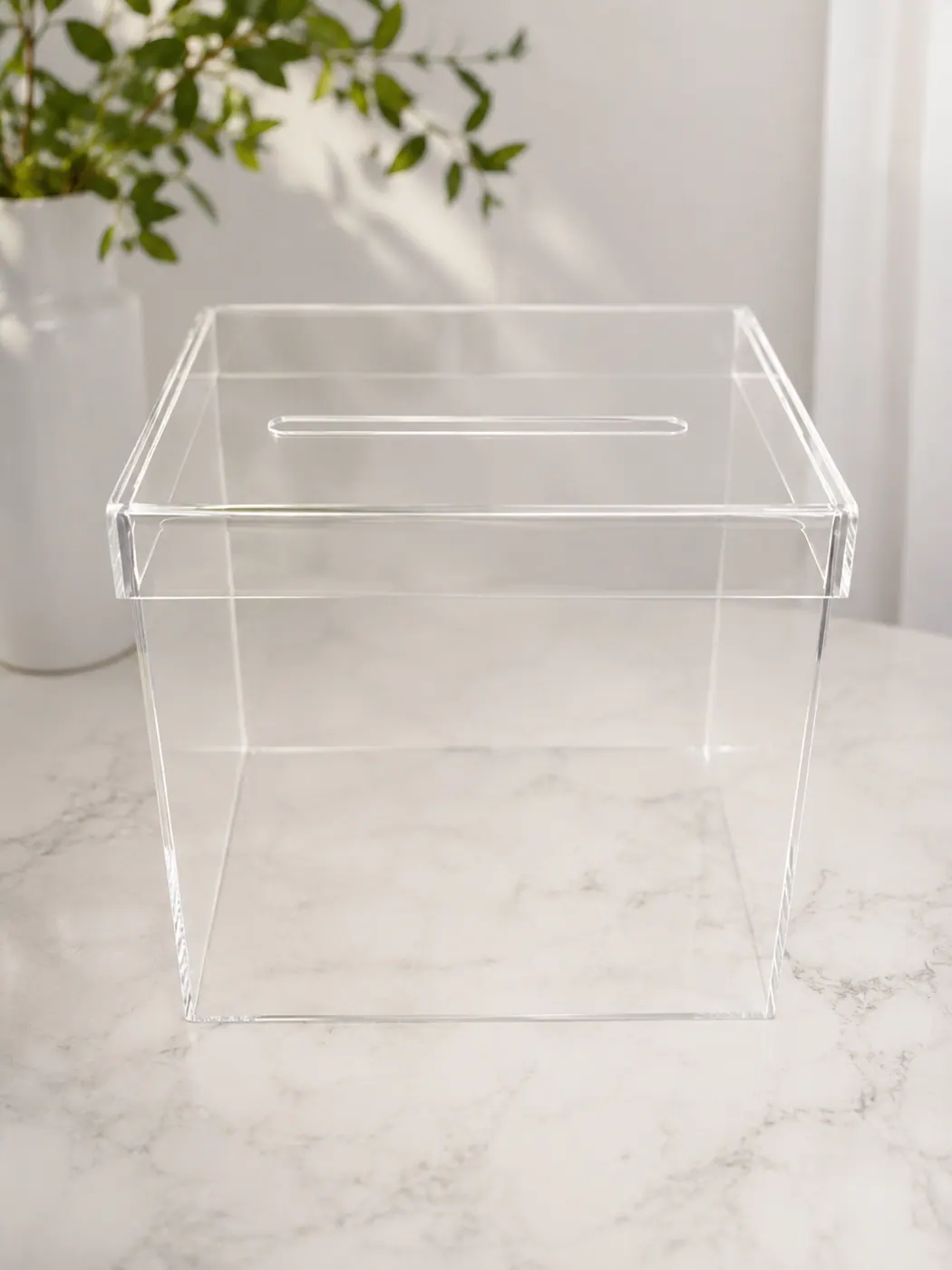 Clear Acrylic Card Box available party rental item from HD Party Supplies