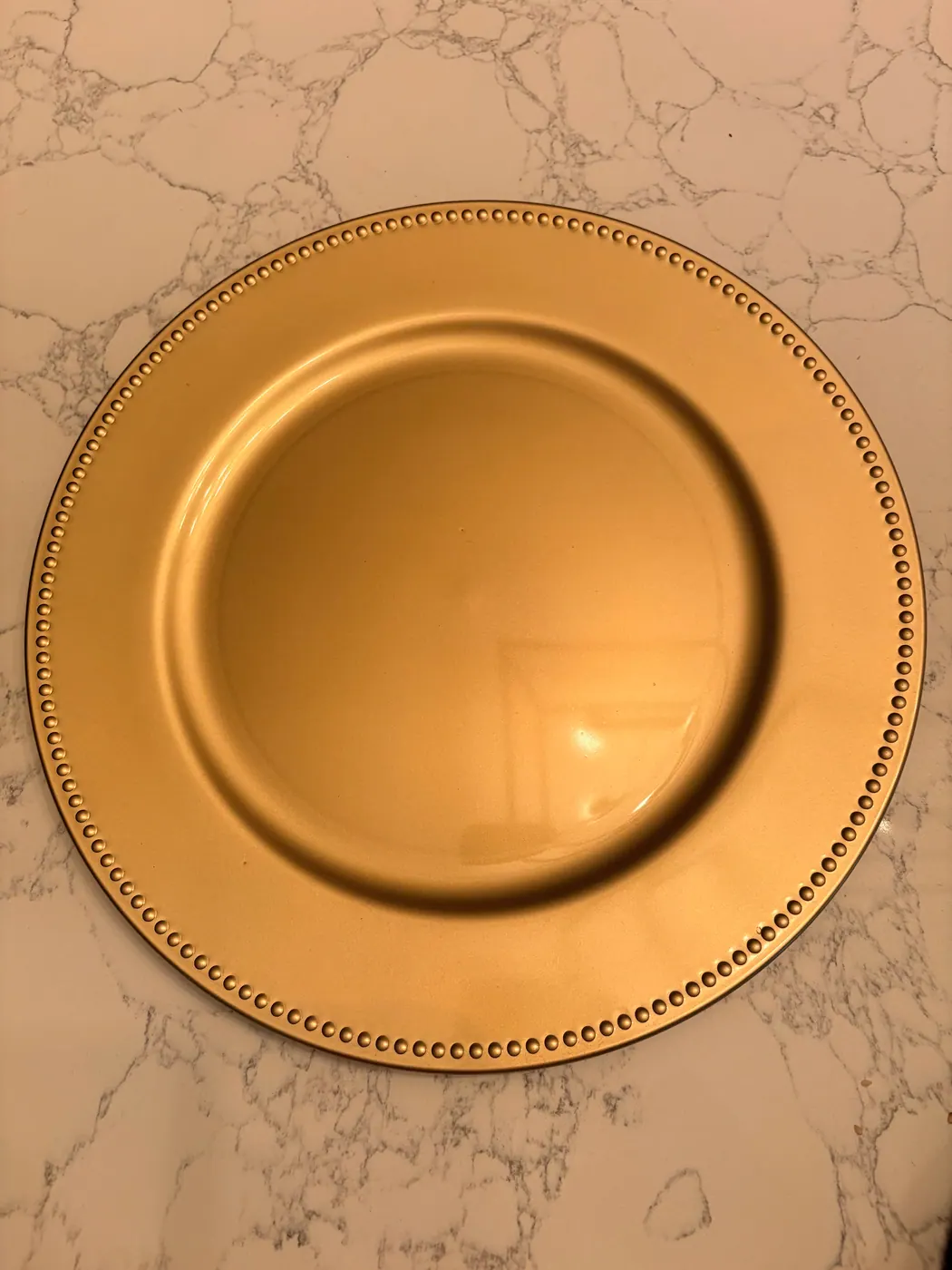 Gold Charger Plate available party rental item from HD Party Supplies