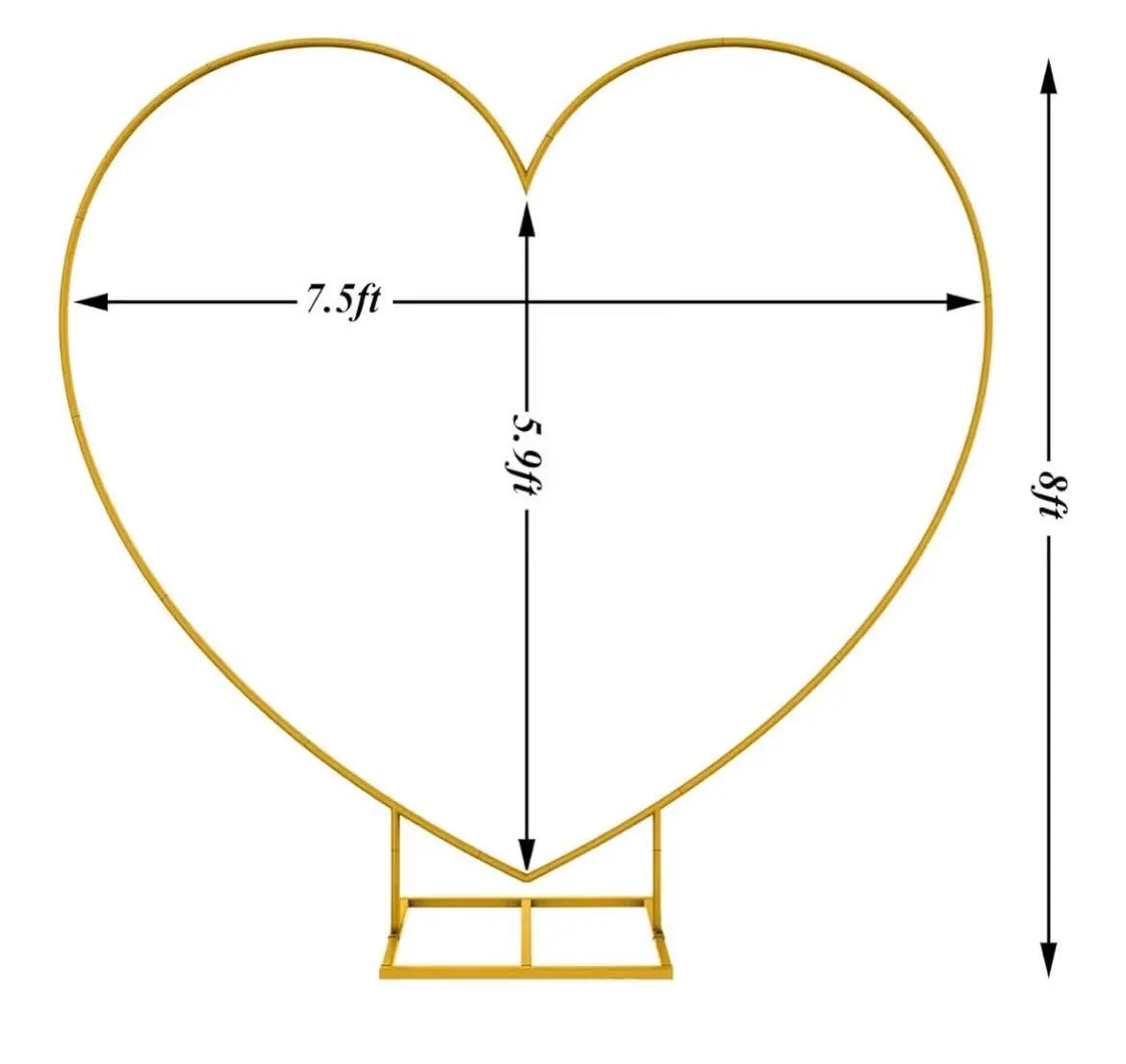 Gold Heart Arch Frame reference image for HD Party Supplies rental planning