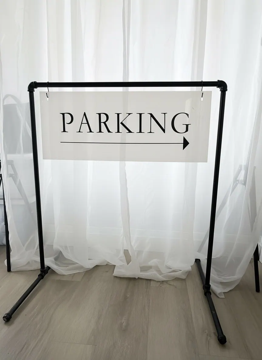 Parking Directional Sign available party rental item from HD Party Supplies