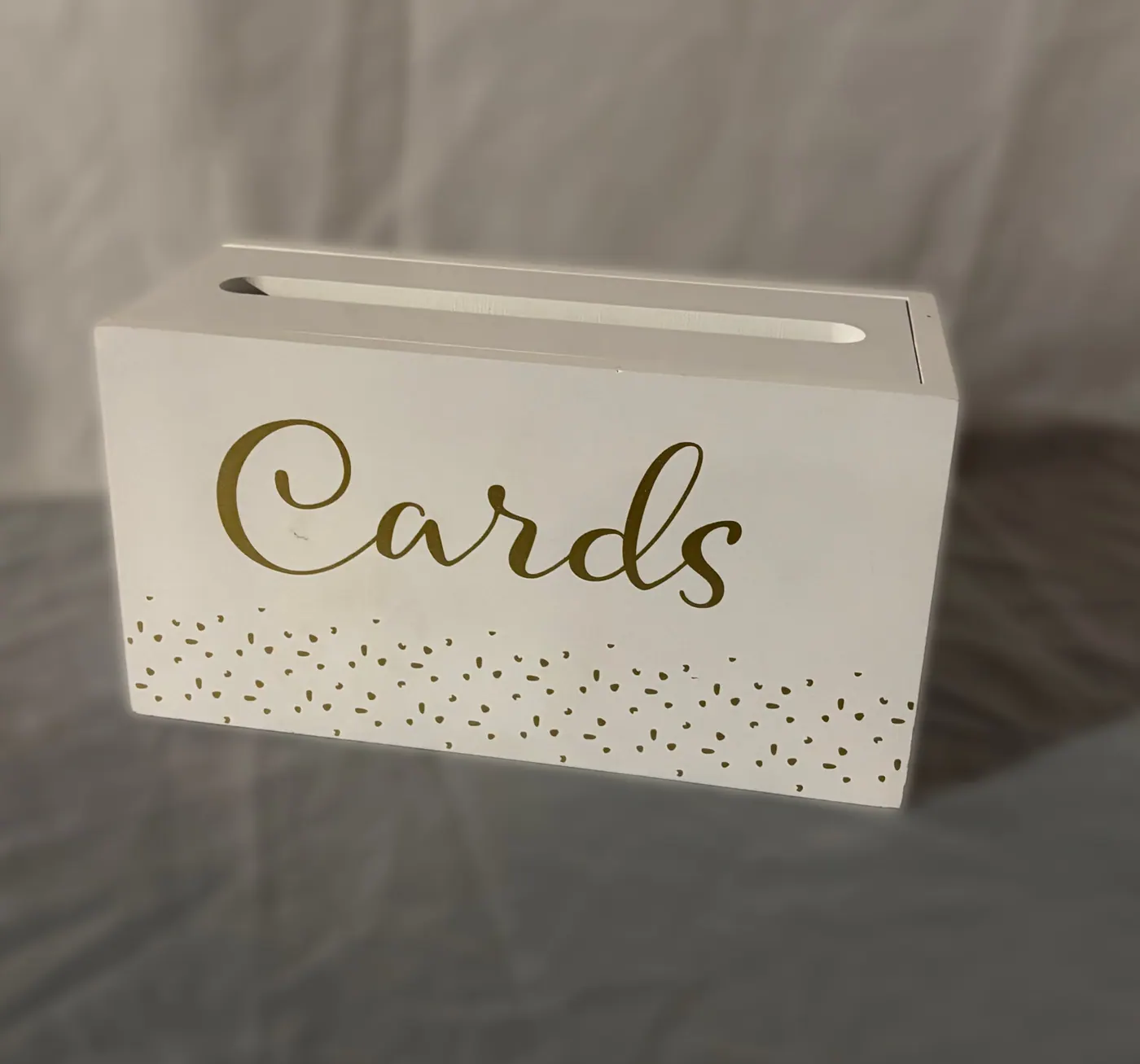 White Cards Box available party rental item from HD Party Supplies